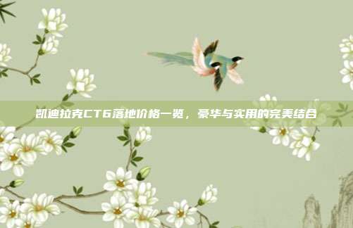 凯迪拉克CT6落地价格一览，豪华与实用的完美结合