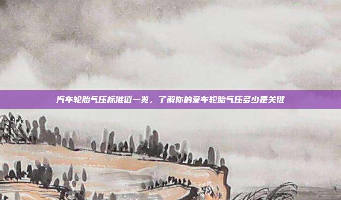 汽车轮胎气压标准值一览，了解你的爱车轮胎气压多少是关键