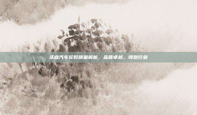 沃森汽车轮毂质量解析，品质卓越，领跑行业