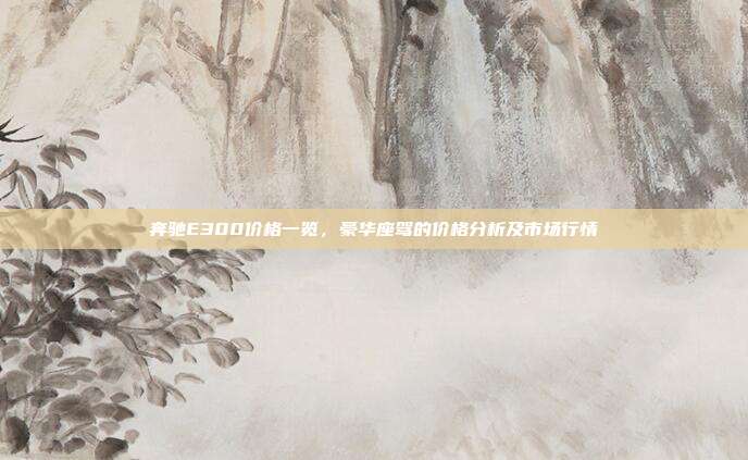奔驰E300价格一览，豪华座驾的价格分析及市场行情