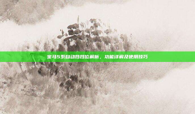 宝马5系自动挡挡位解析，功能详解及使用技巧