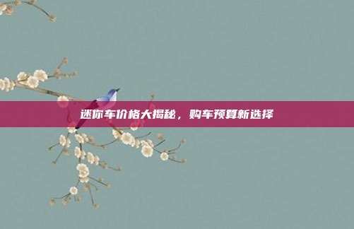 迷你车价格大揭秘，购车预算新选择