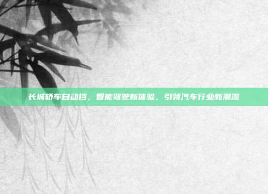 长城轿车自动挡，智能驾驶新体验，引领汽车行业新潮流